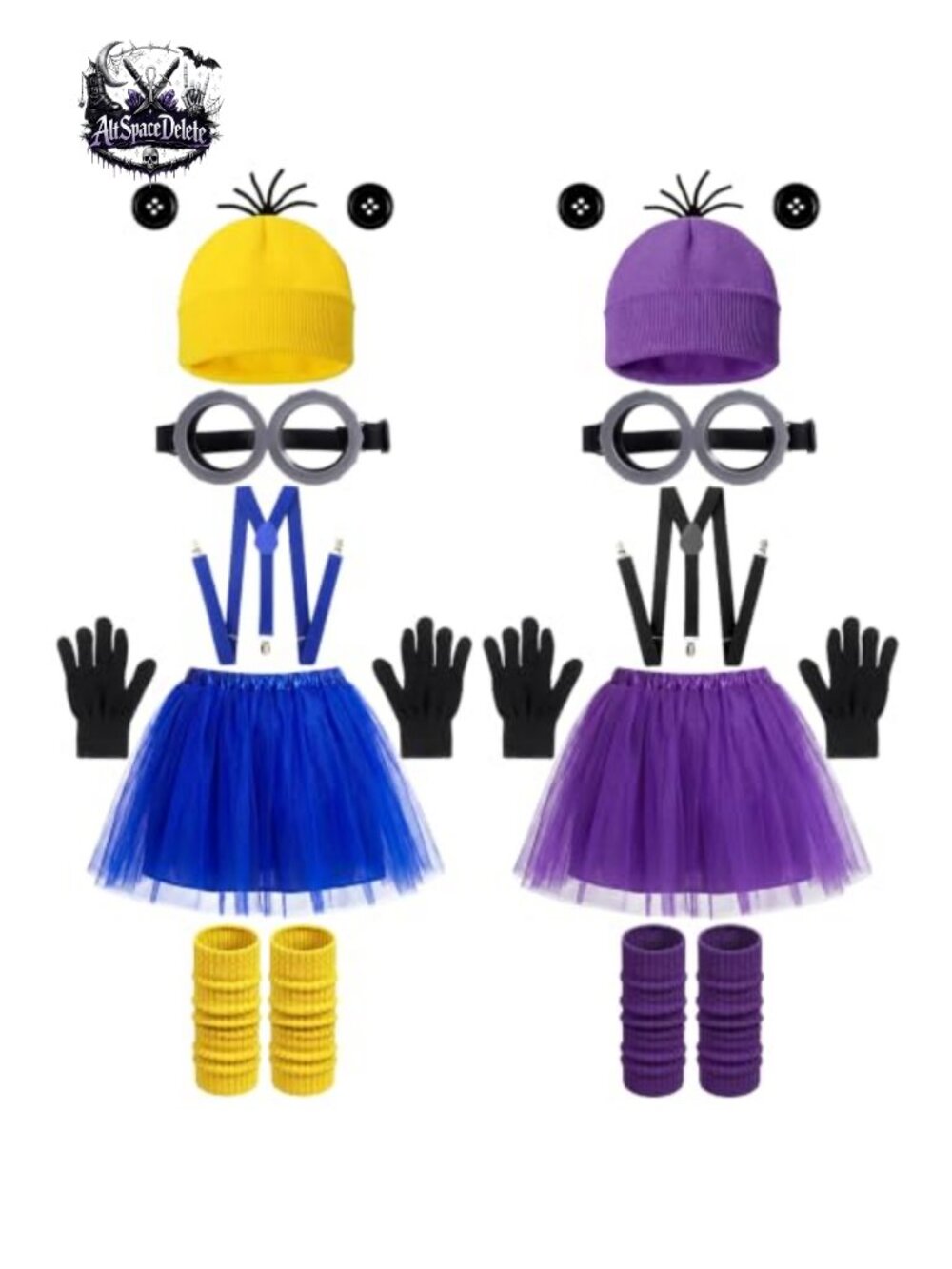 Adult Halloween Duo Costume Set Cosplay Accessories Beanie Goggles Tutu